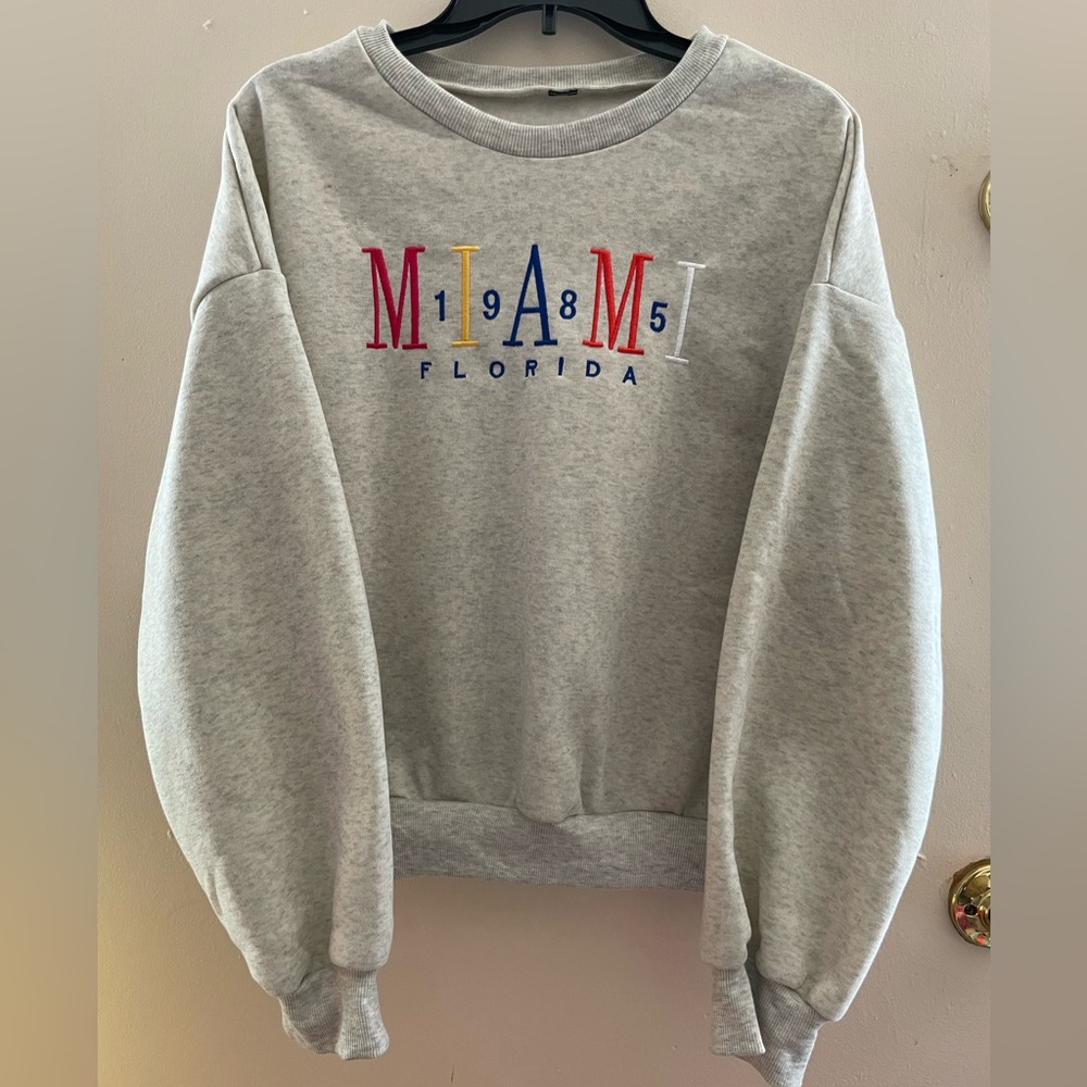 Miami Gray Crewneck Sweater Size Small/Medium